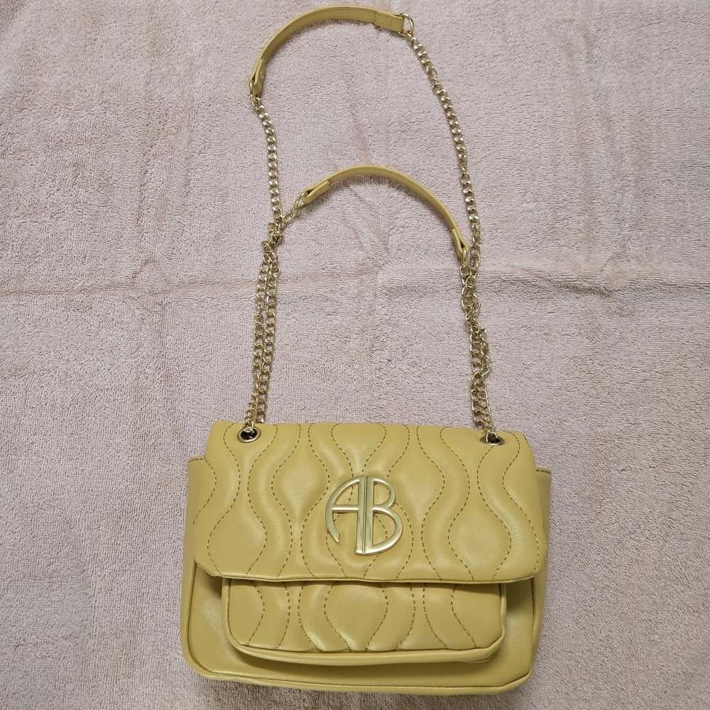 Yellow Quilted Shoulder Bag
